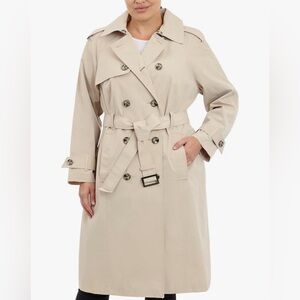 London Fog 3/4 Length Trench Coat with Belt - Size Large